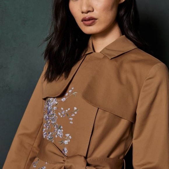🚫SOLD🚫NWT TED BAKER EMBROIDERED TRENCH COAT - Picture 5 of 8